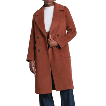 Belvin women brown double-breasted wool coat
